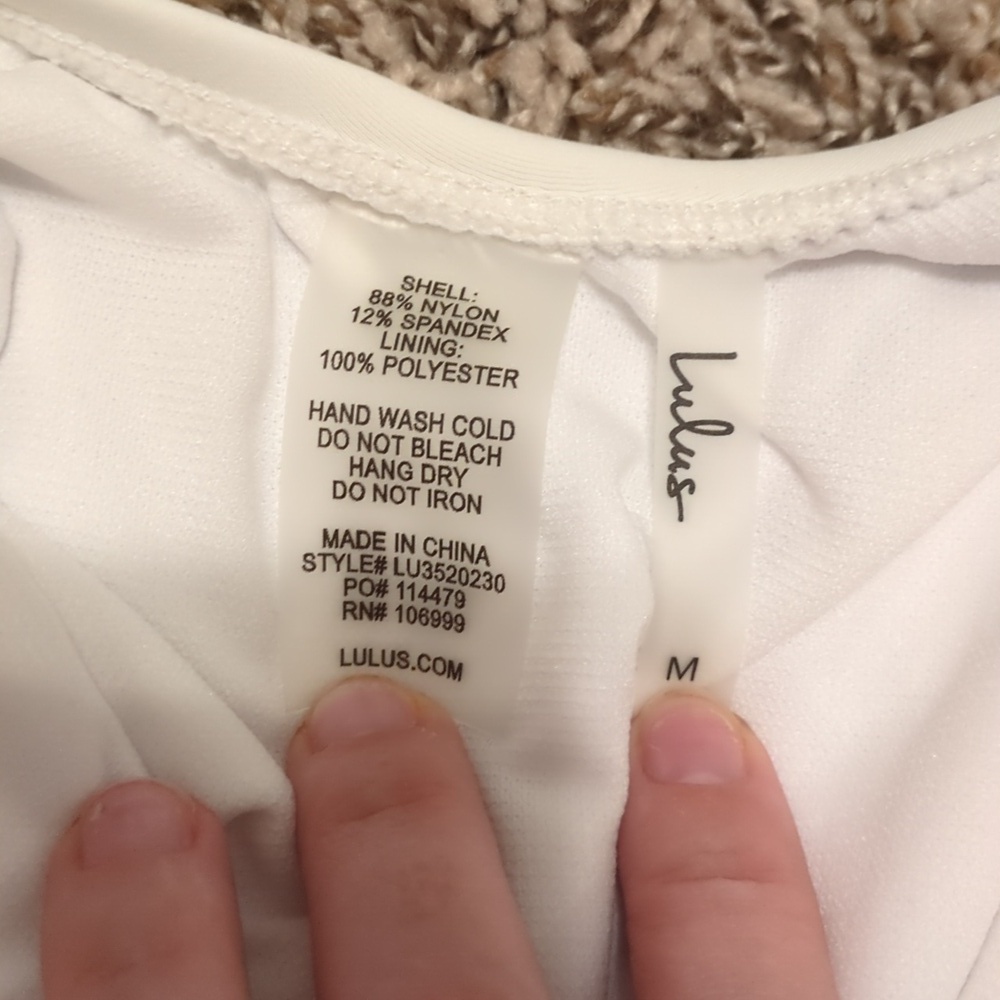 Lulu's Dive Into Romance white bride one piece low scoop back swimsuit - Picture 15 of 15